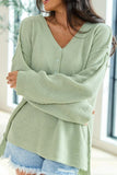 Load image into Gallery viewer, Green V-Neck Sweater