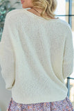 Load image into Gallery viewer, Ivory Open Knit V-Neck Sweater