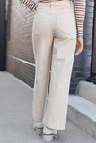 Load image into Gallery viewer, Cream High Rise Wide Leg Jeans