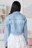 Load image into Gallery viewer, Medium Wash Cropped Denim Jacket